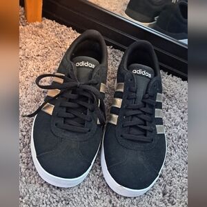 ADIDAS Ortholite - Black Suede & silver - size 8 - Women